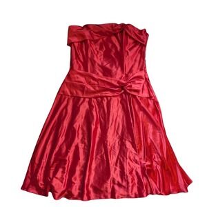 Jessica McClintock VTG Y2K Red Knot‎ Draped Boned Formal Gown Dress Sz 14 NWT
